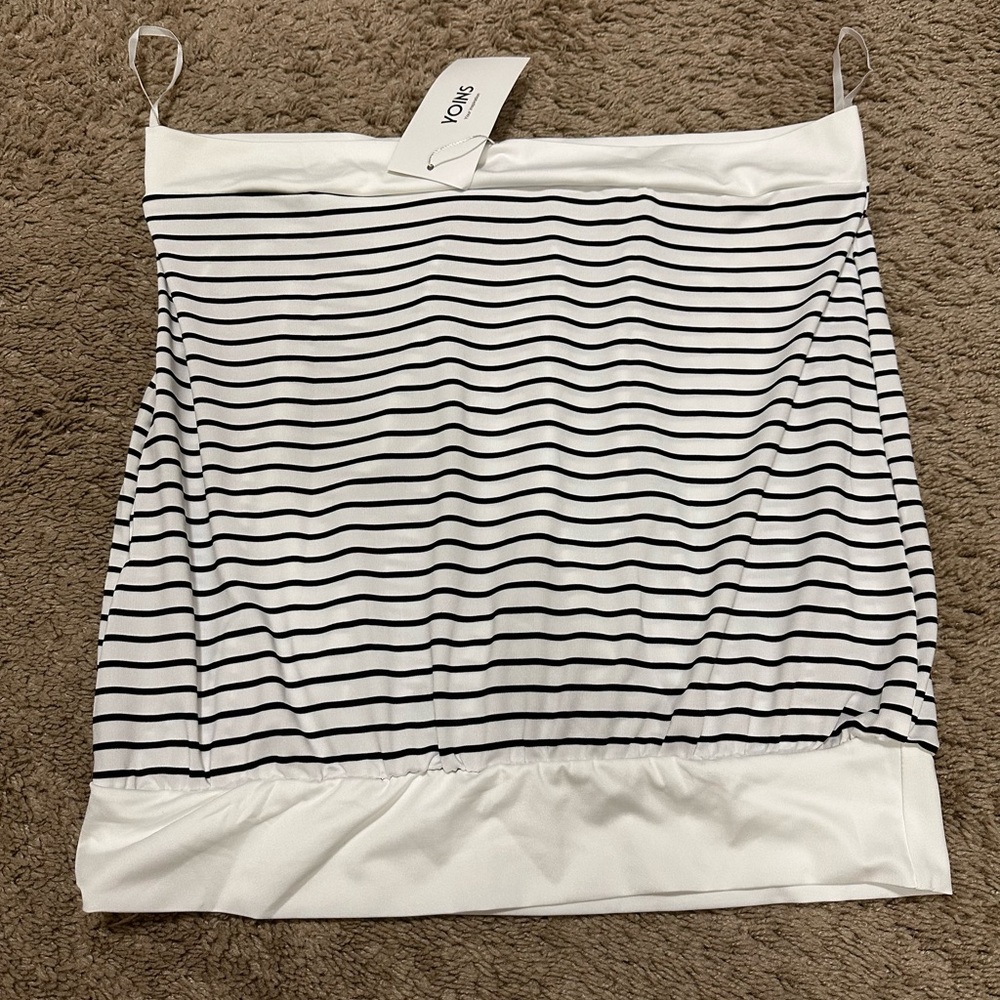 YOINS Black and White Striped Top A-3